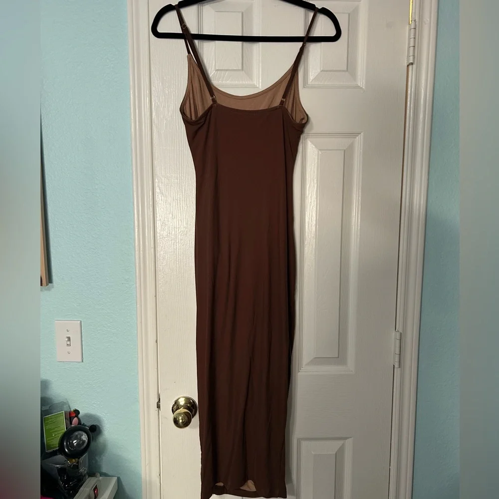 Jlux label brown slit dress - Picture 4 of 5